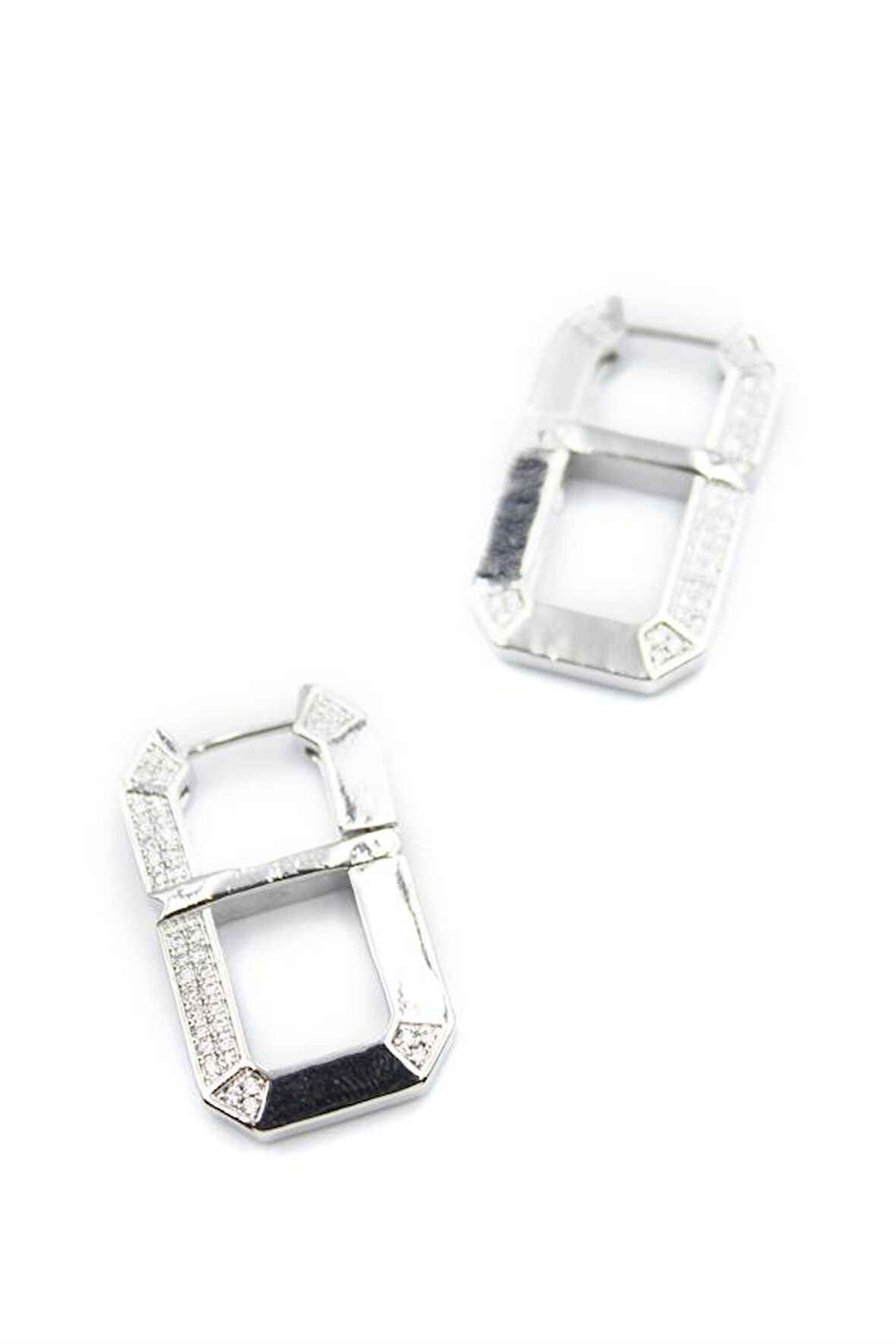 Dikdörtgen Küpe - Gümüş