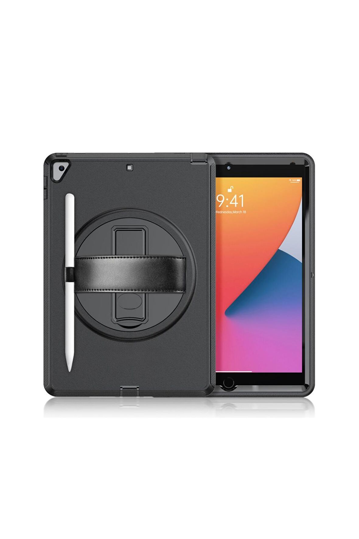 Qpen iPad 2022 10.9 (10.nesil)  Uyumlu Hand Strap Tablet Kılıfı 