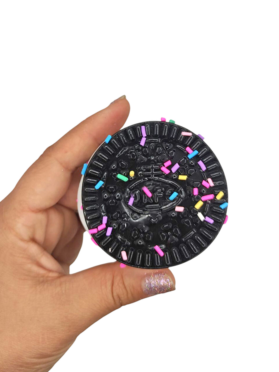 Yuvarlak Bisküvi Şekilli Squishy Taba Sukuşi Yumuşacık 6,5 cm Sukuşi - 1 Adet