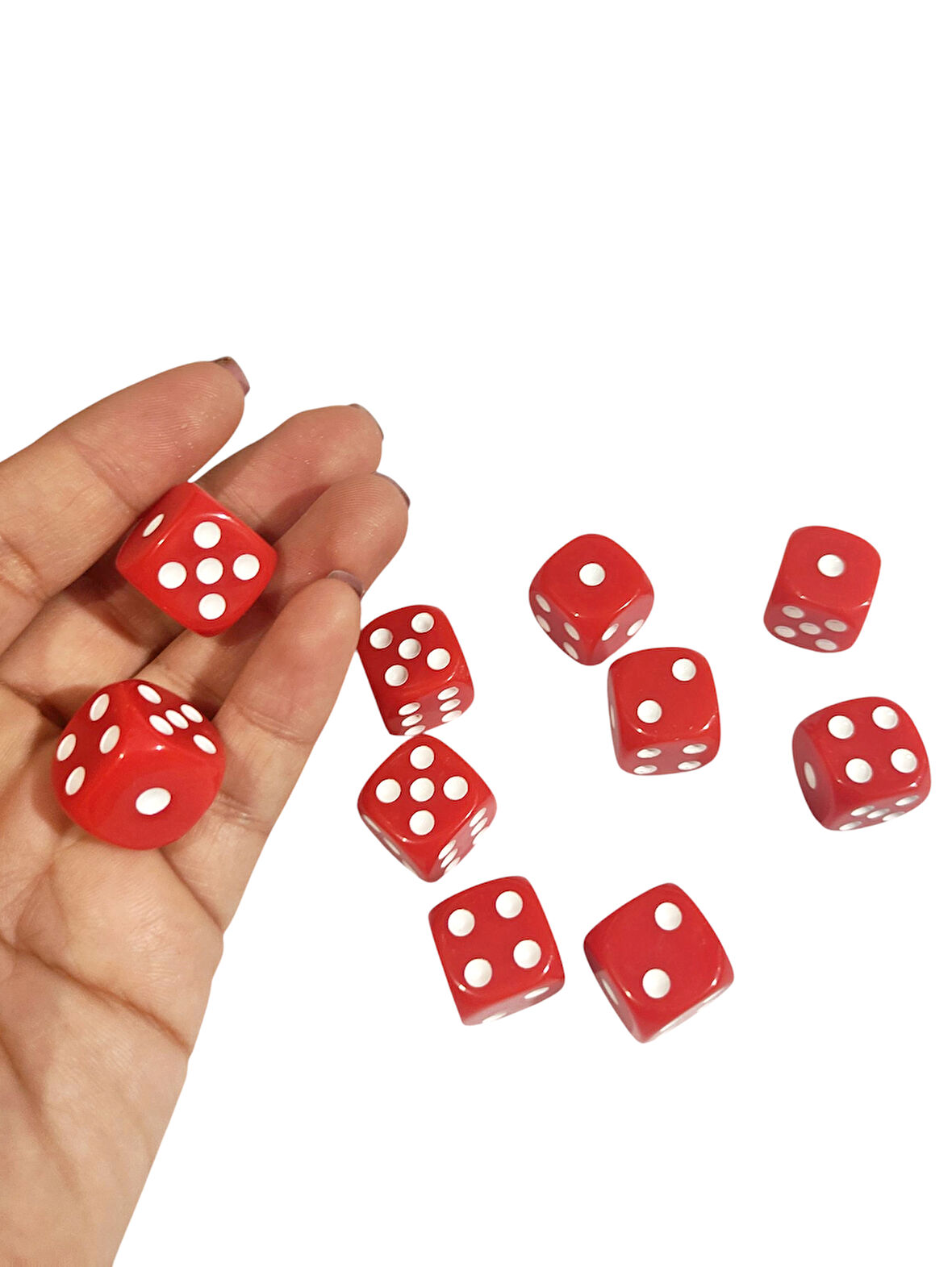 Kırmızı Okey Zarı Renkli Masa Oyunları Zarı - 4 Adet
