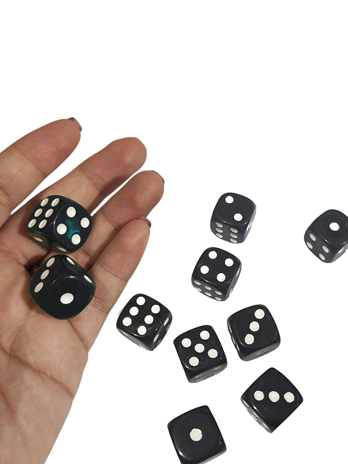 Siyah Okey Zarı Renkli Masa Oyunları Zarı - 4 Adet