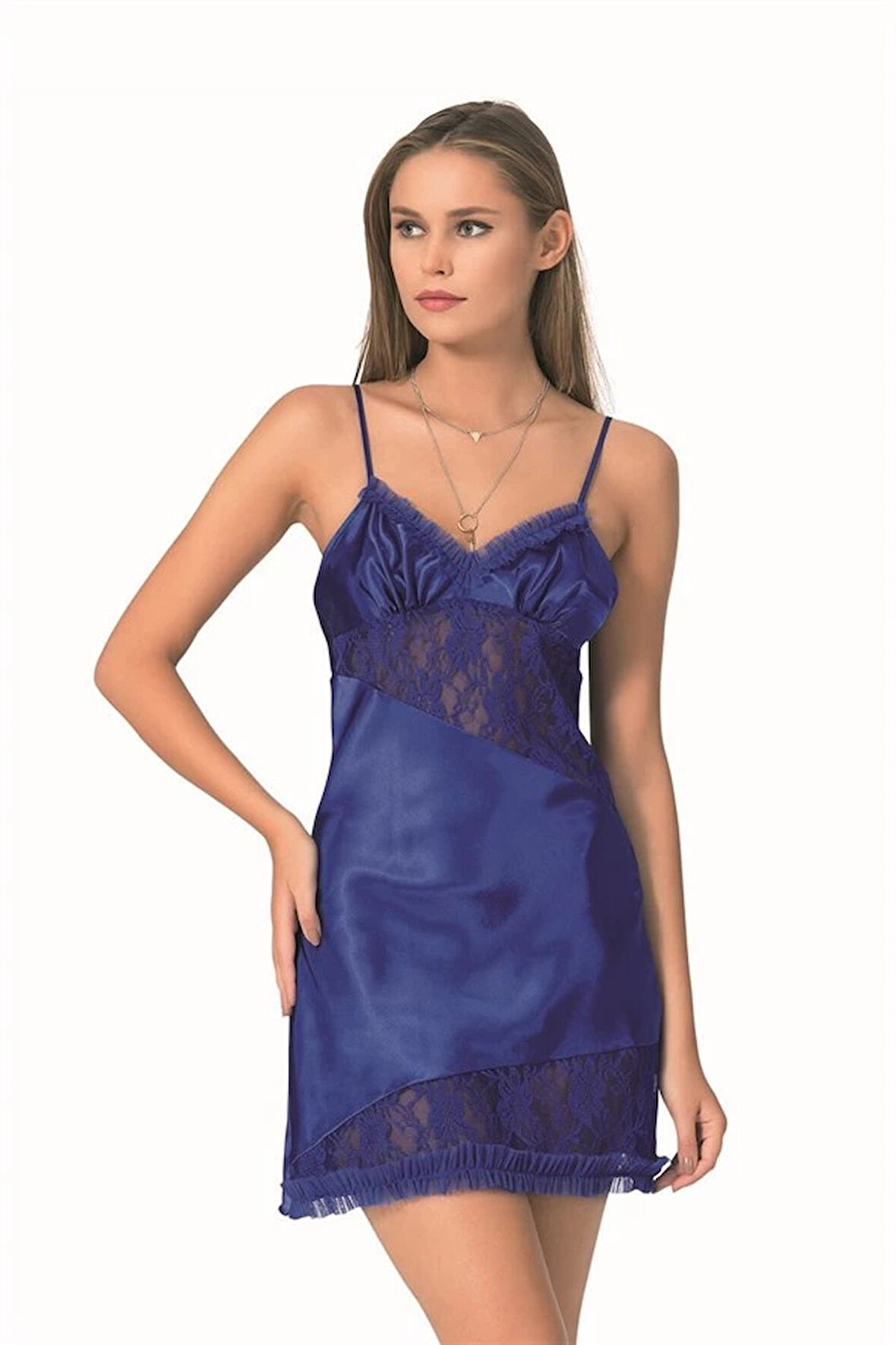 Amora Secret Saks Kısa Saten Gecelik