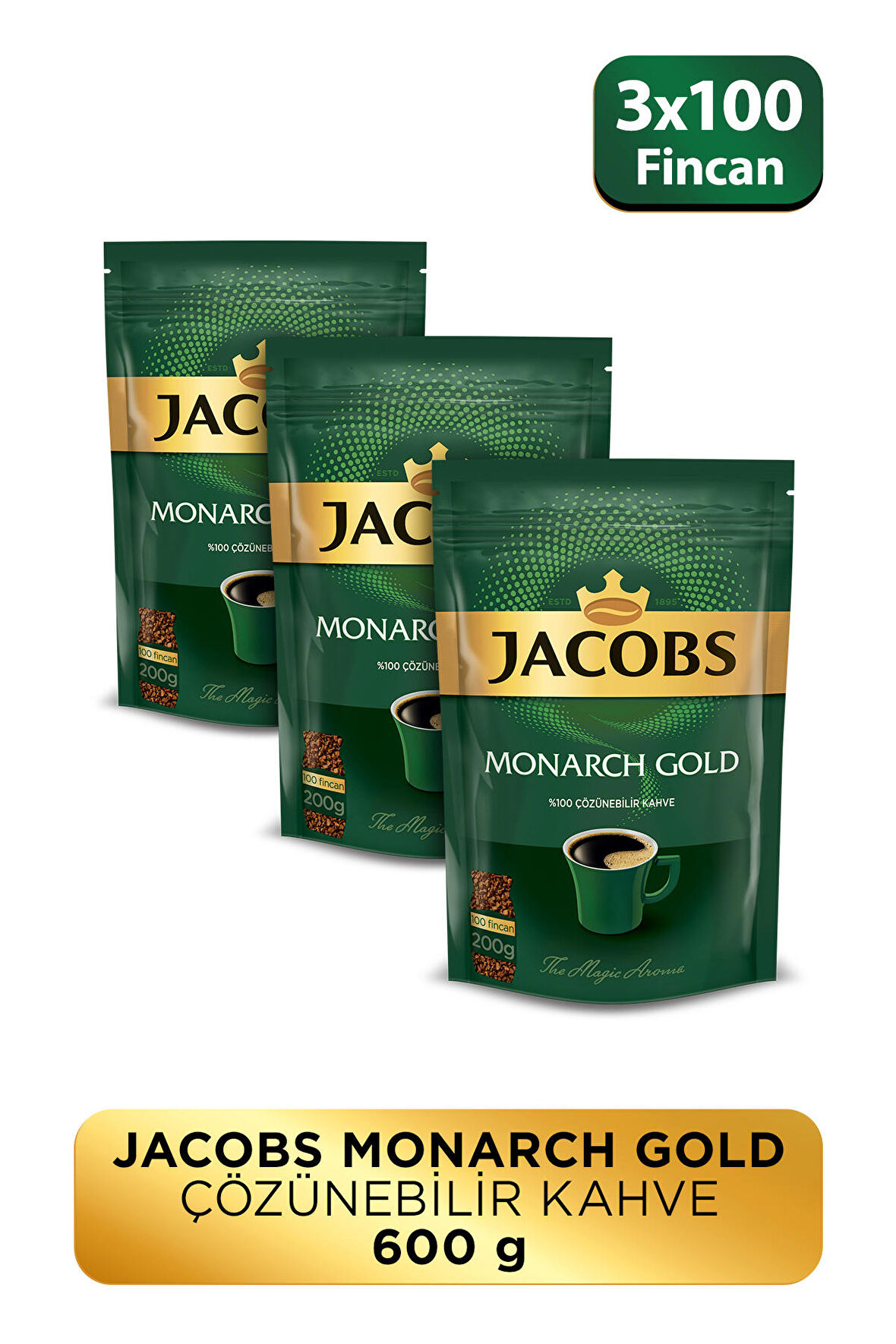 Jacobs Monarch Gold Granül Kahve 200 gram x 3 Adet