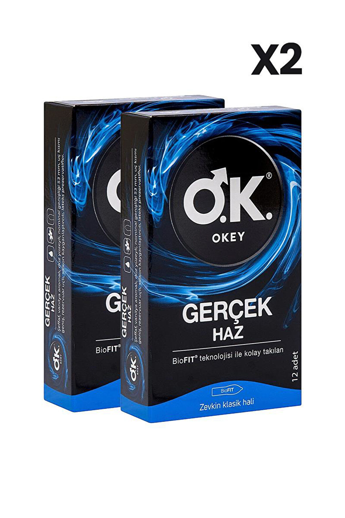 Okey Gerçek Haz Prezervatif 12'li x2 Adet