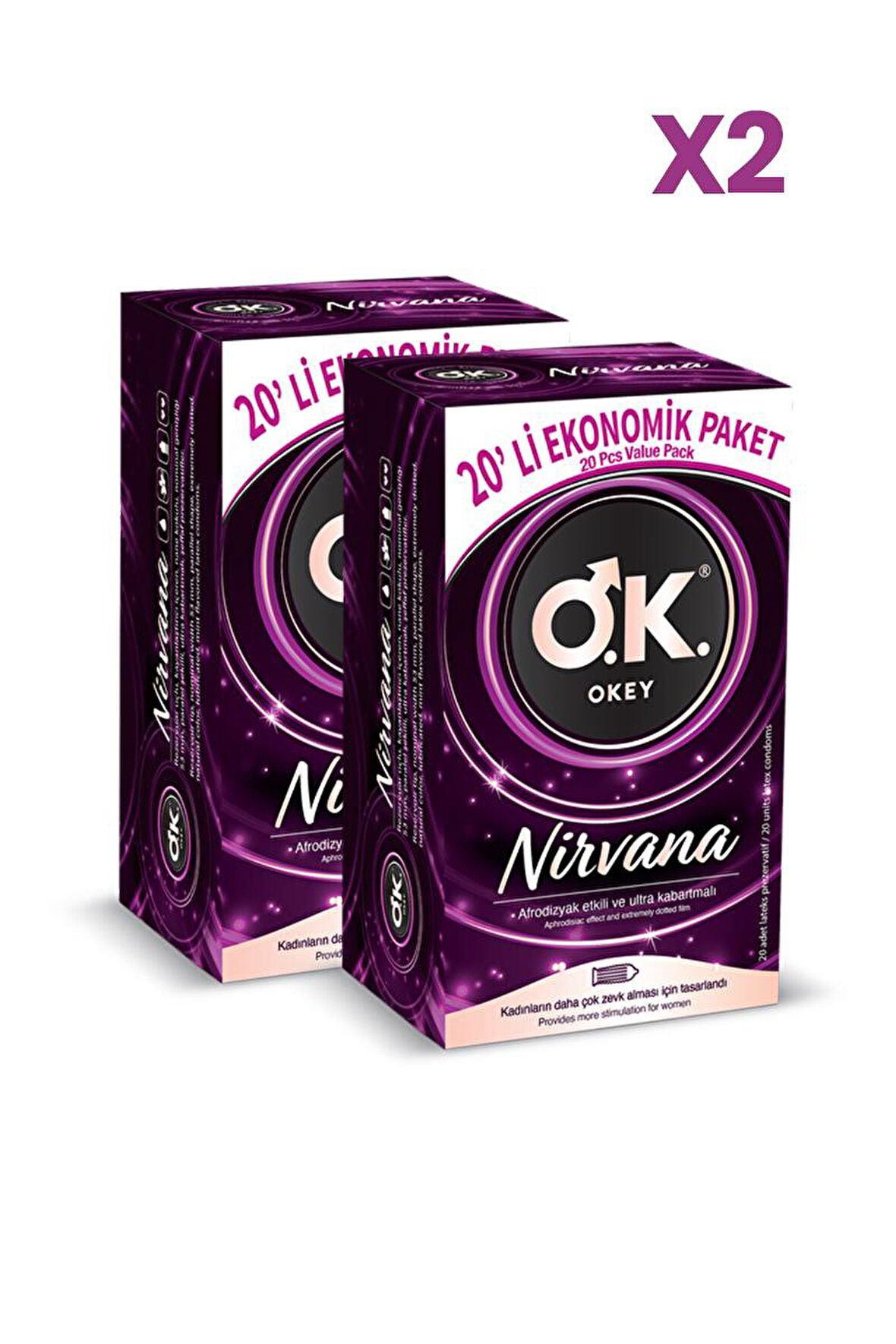 Okey Nirvana Prezervatif 20'li x2 Adet