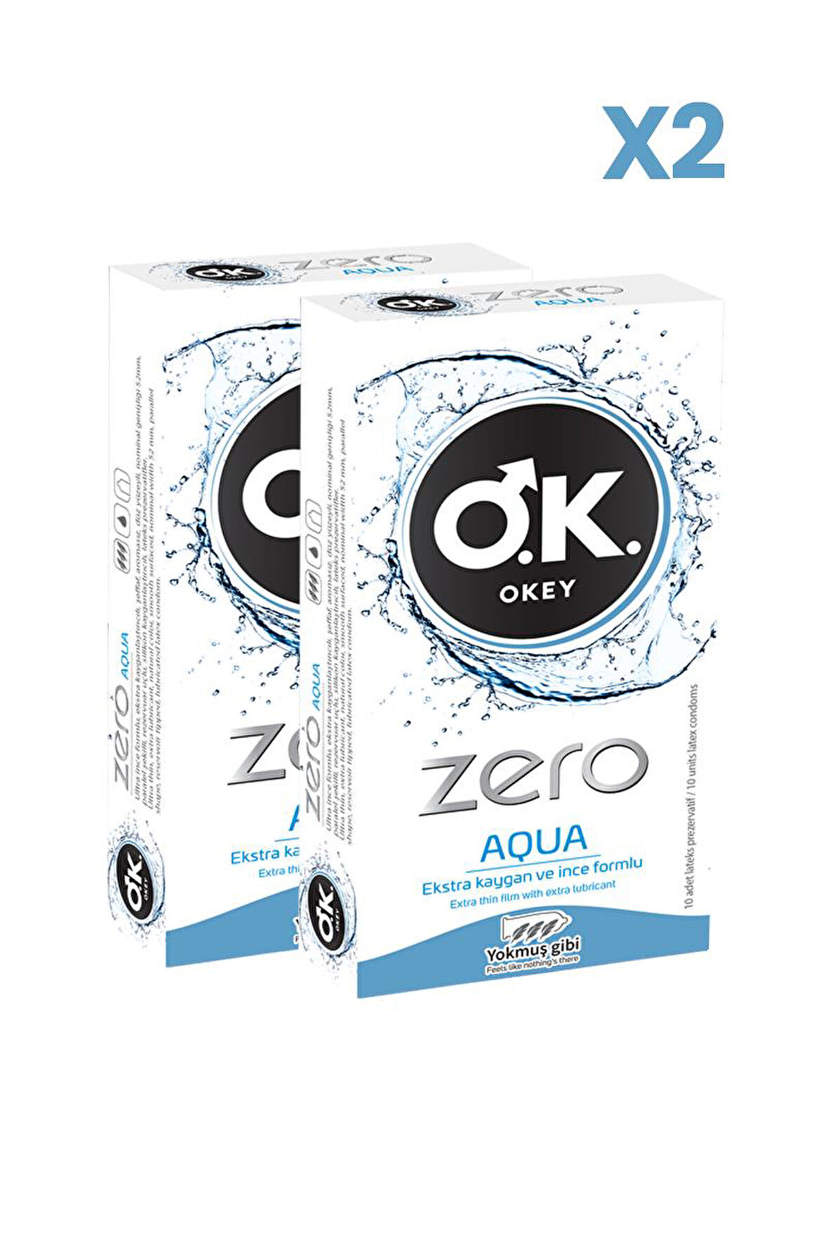 Okey Zero Aqua Prezervatif 10'lu x2 Adet