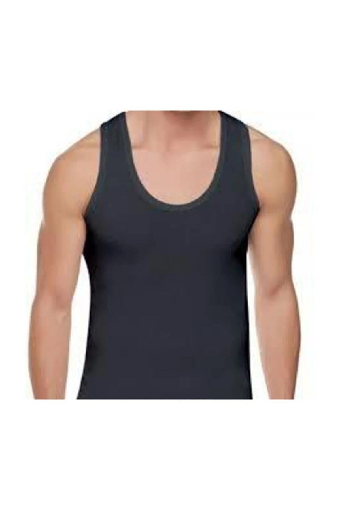 Erkek Siyah Ribana (esnek)pamuklu Atlet 6 Lı Paket