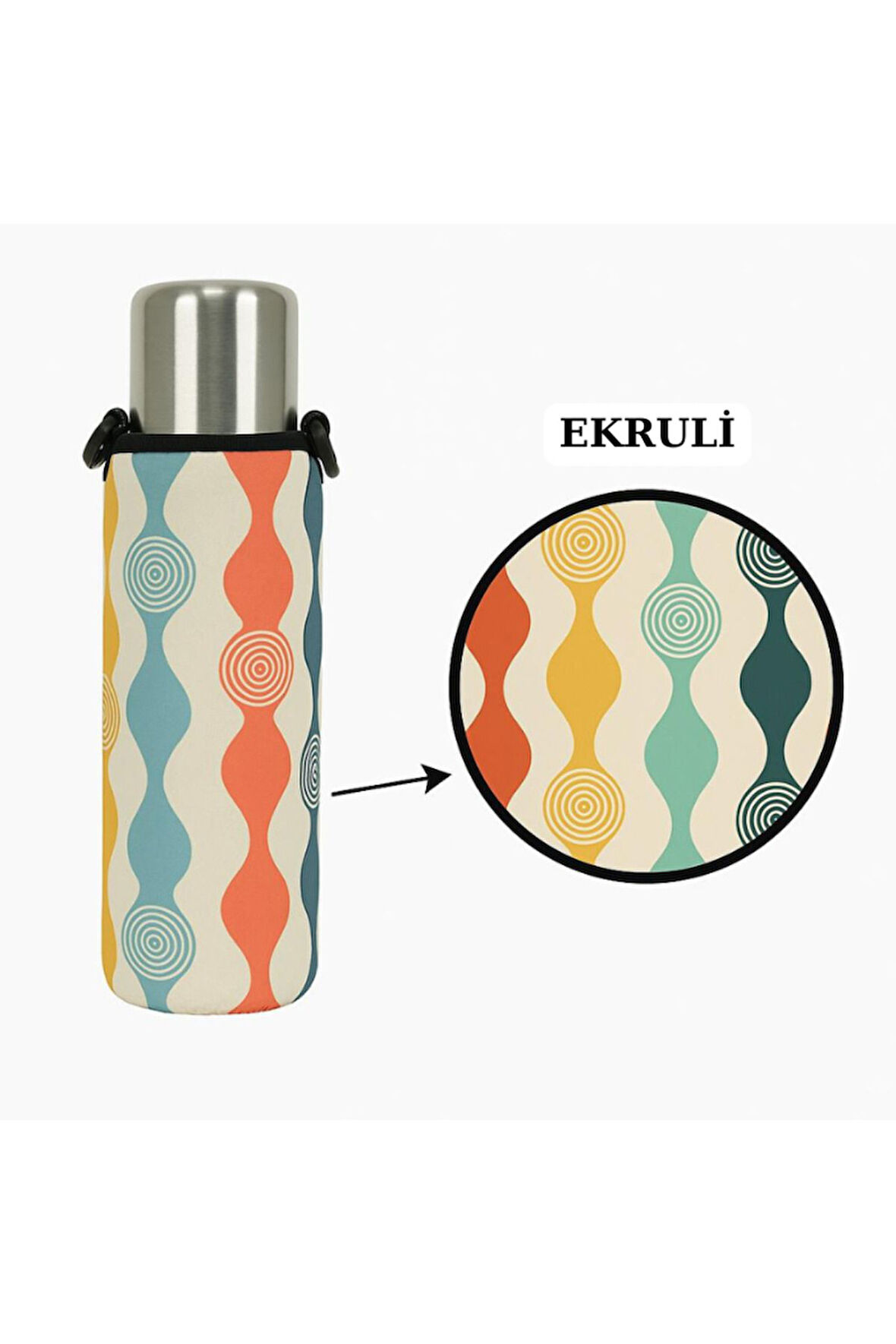 Klasik Kulpsuz 1.0 Lt. ile Uyumlu Omuz Askılı Termos Kılıfı