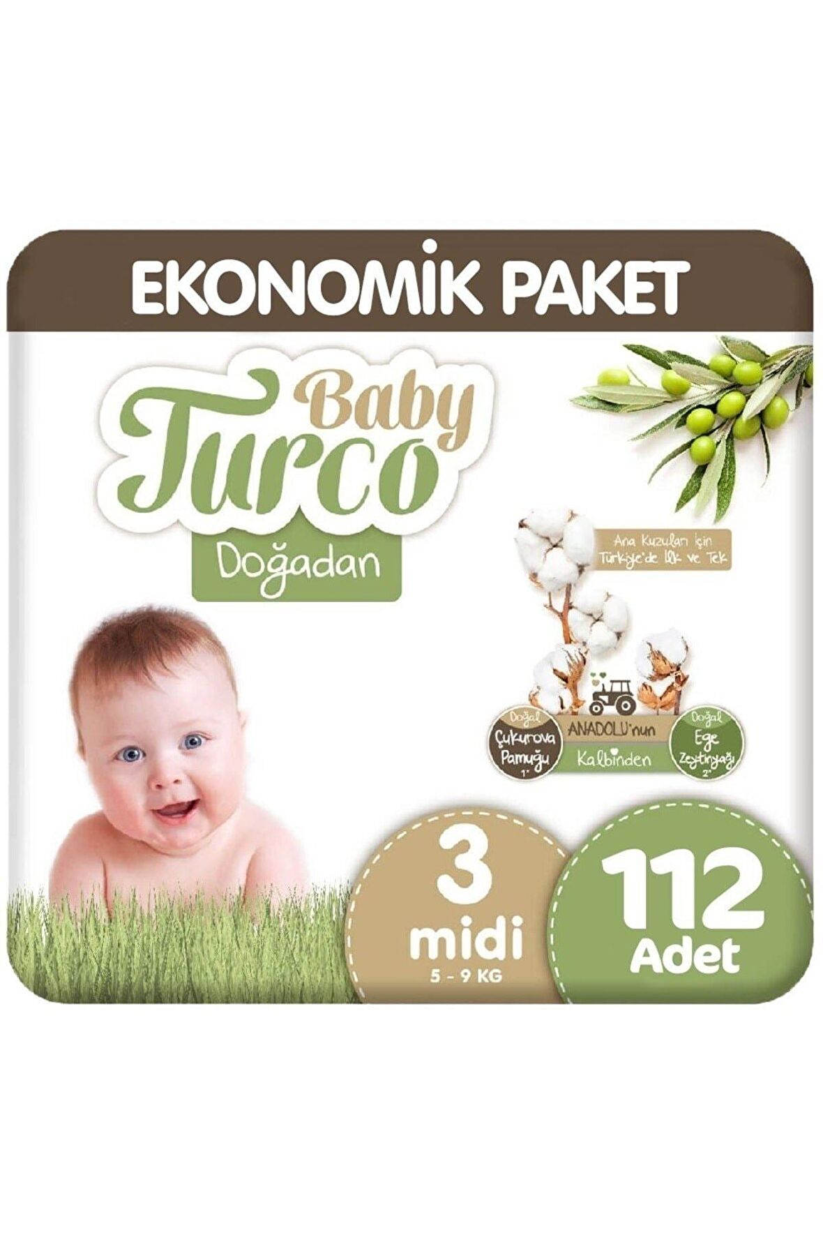 Doğadan Bebek Bezi 3 Beden 112 Adet