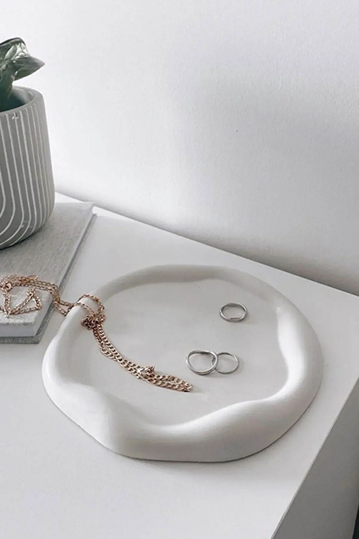 Pinterest Yuvarlak Beyaz Ev Dekor Sunum Takı Tabağı