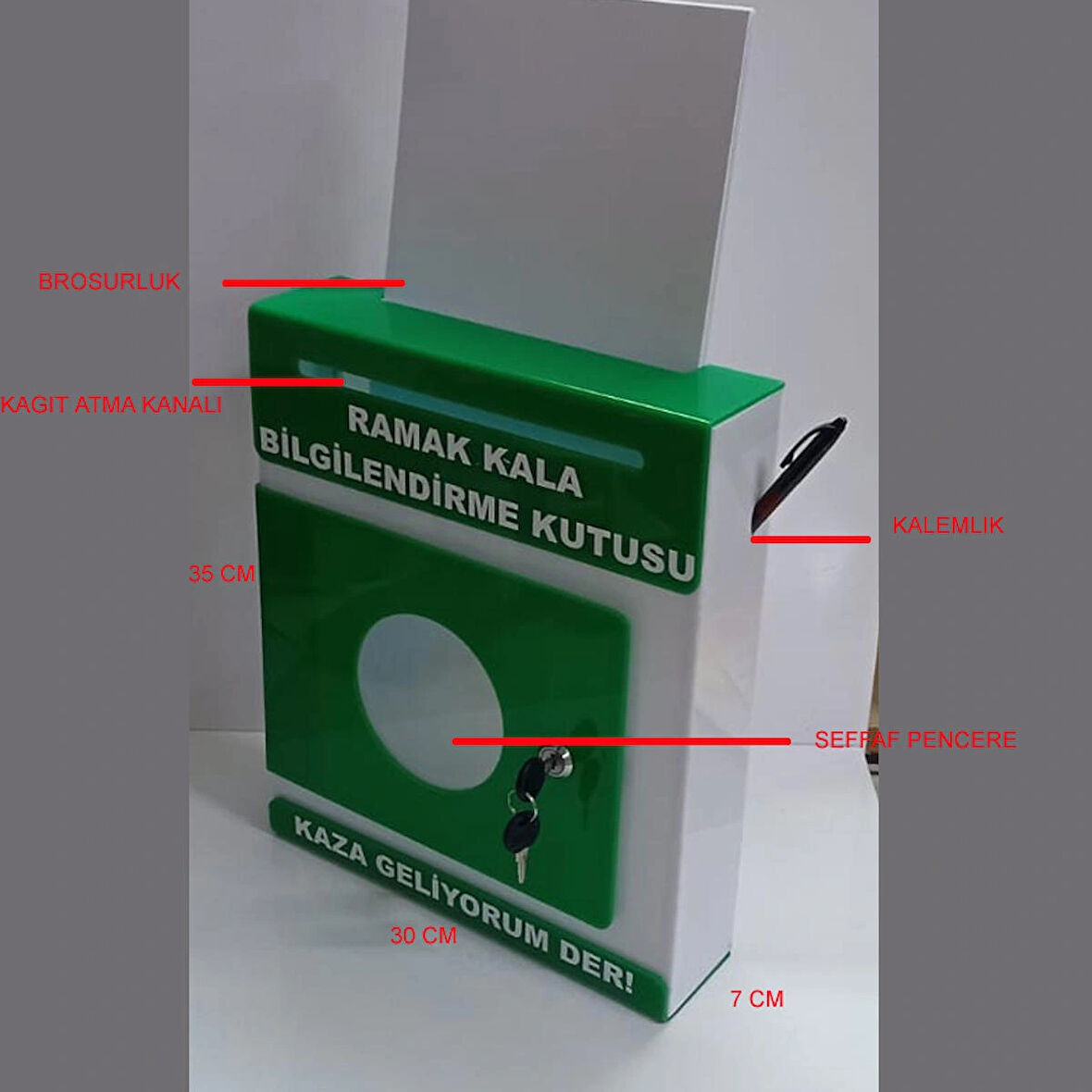 yeşil pleksi A-4 ramak kala kutusu
