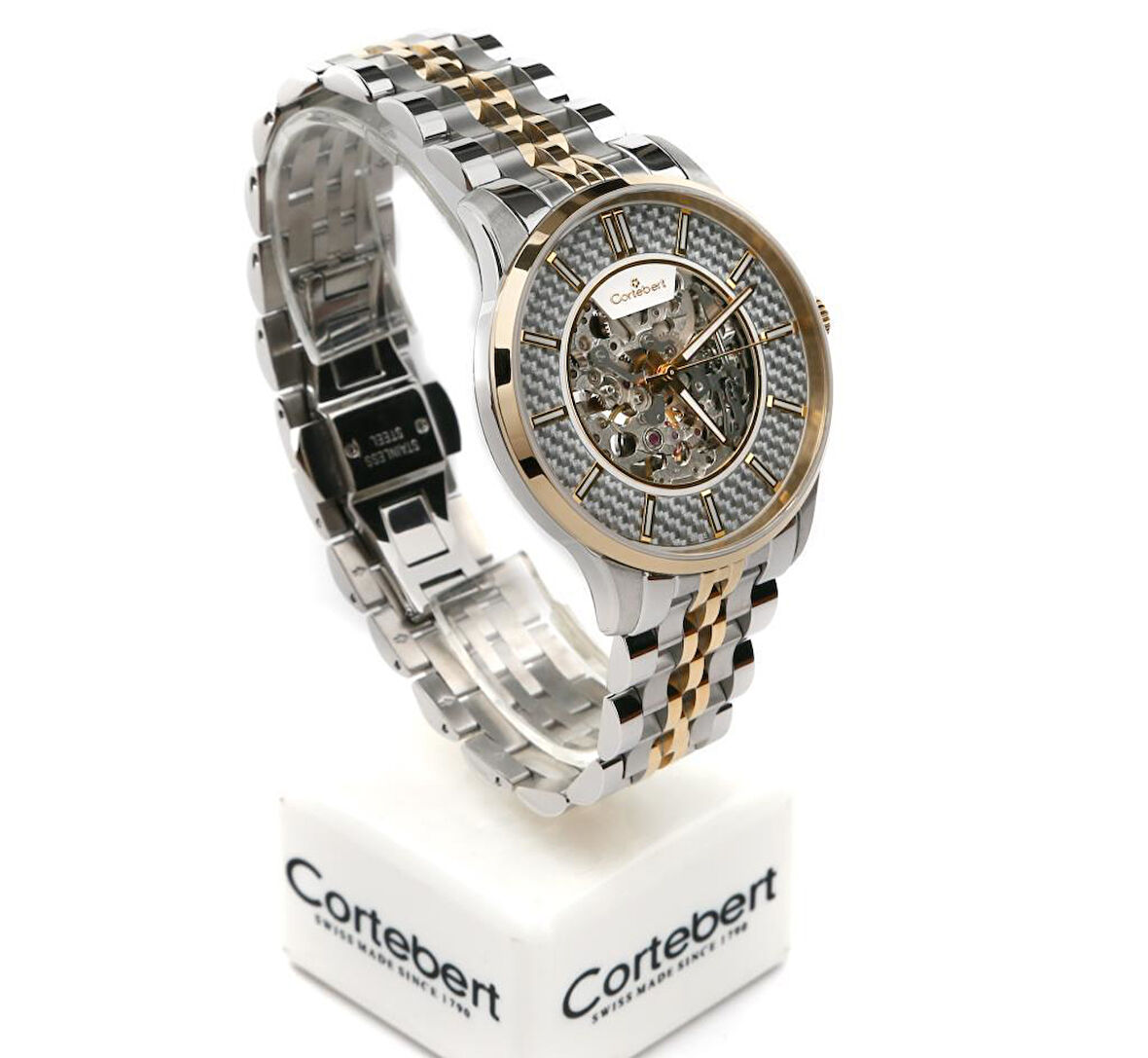 İsviçre Otomatik  Cortebert Safir Cam Gold  Erkek Kol Saati