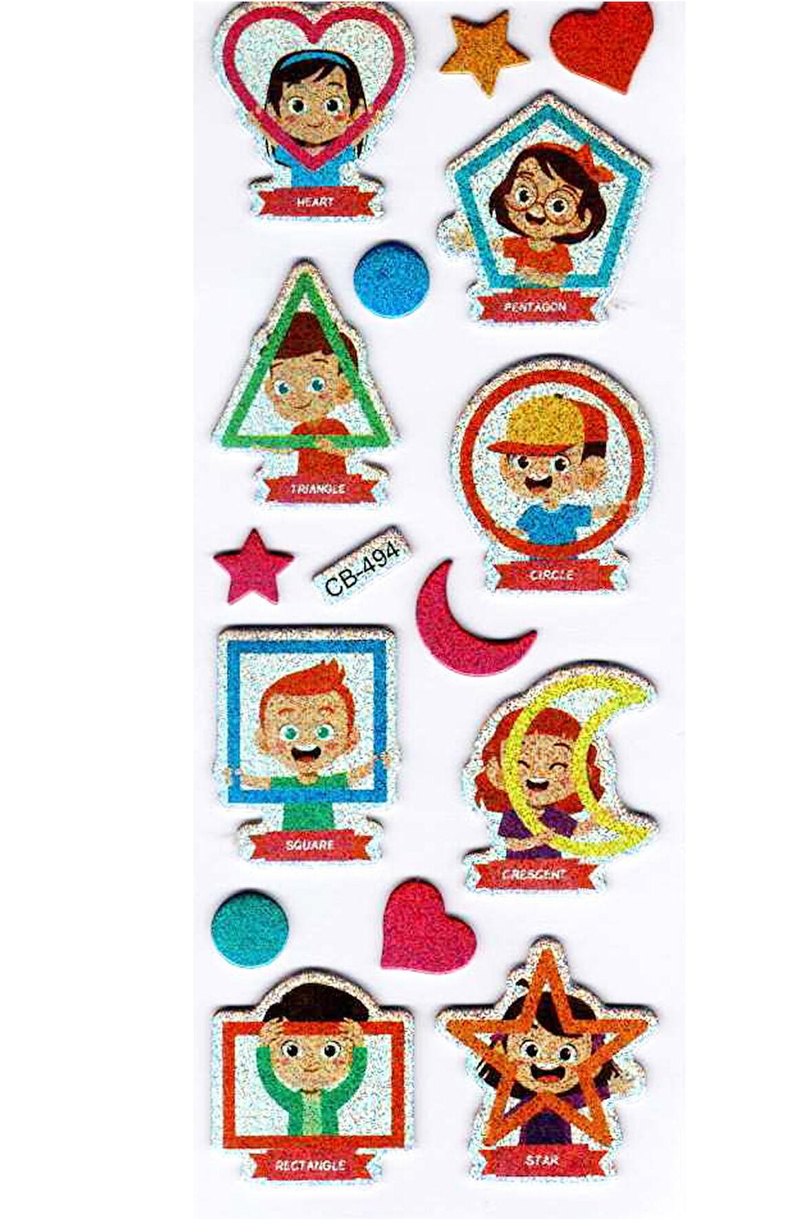 Sticker Kabartmalı Sticker Defter Planlayıcı Etiket (cb494) 16x7 cm- İngilizce Şekiller