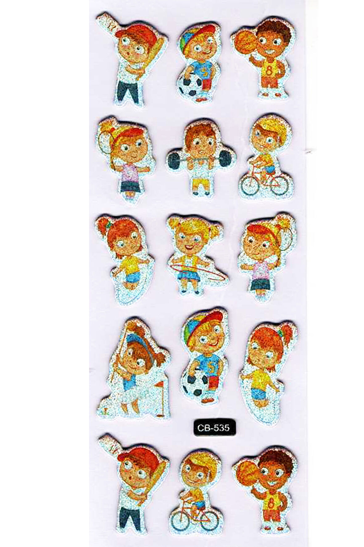 Sticker Kabartmalı Sticker Defter Planlayıcı Etiket (cb535) 16x7 cm- Sporcu Çocuklar