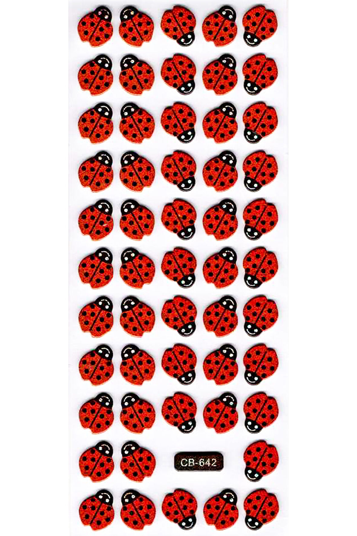 Sticker Kabartmalı Sticker Defter Planlayıcı Etiket (cb642) 16x7 cm- Mini Uğur Böceği