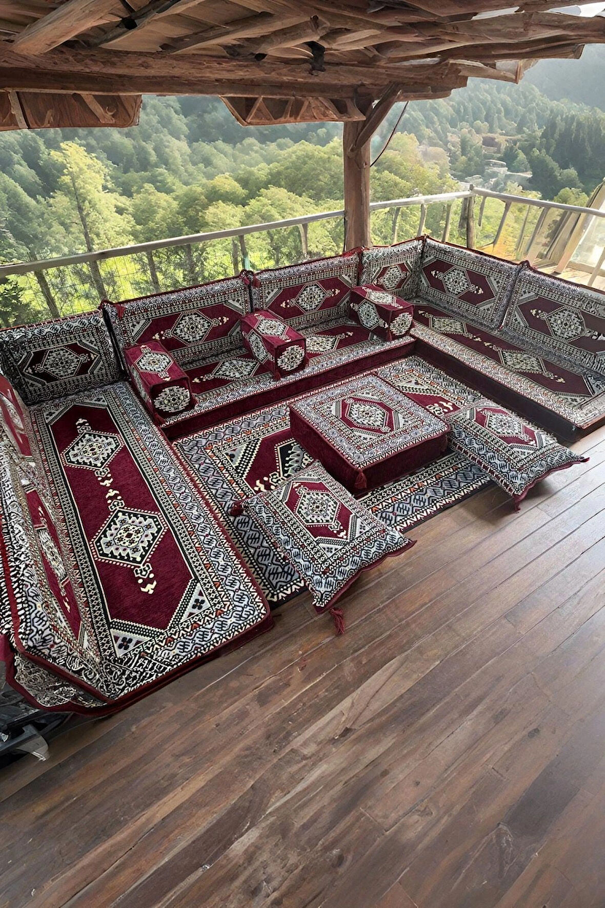Şark Köşesi Takımı %100 Yerli Üretim | Özel Dokuma Kumaş | 10 cm Çökmeyen Sünger Minder
