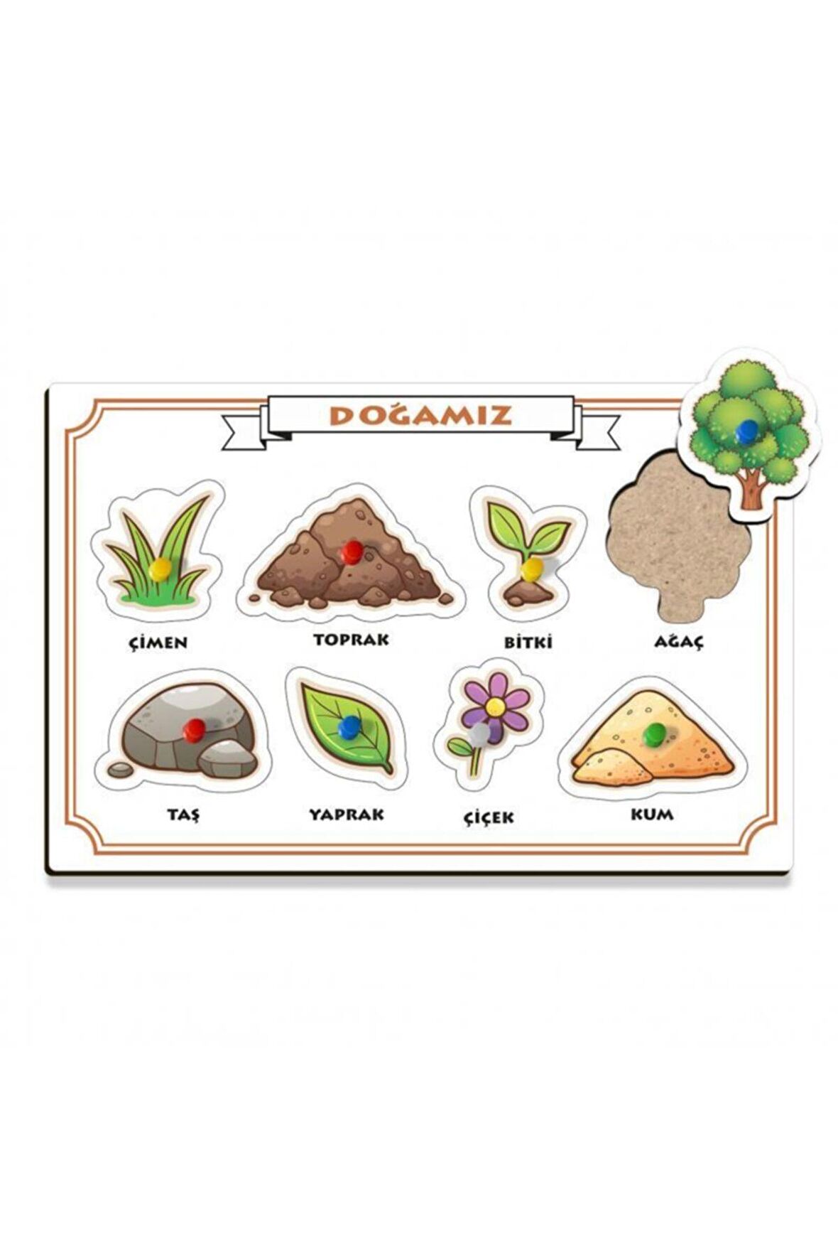 Doğa, Renkli Tutacaklı Zeka Geliştirici Puzzle