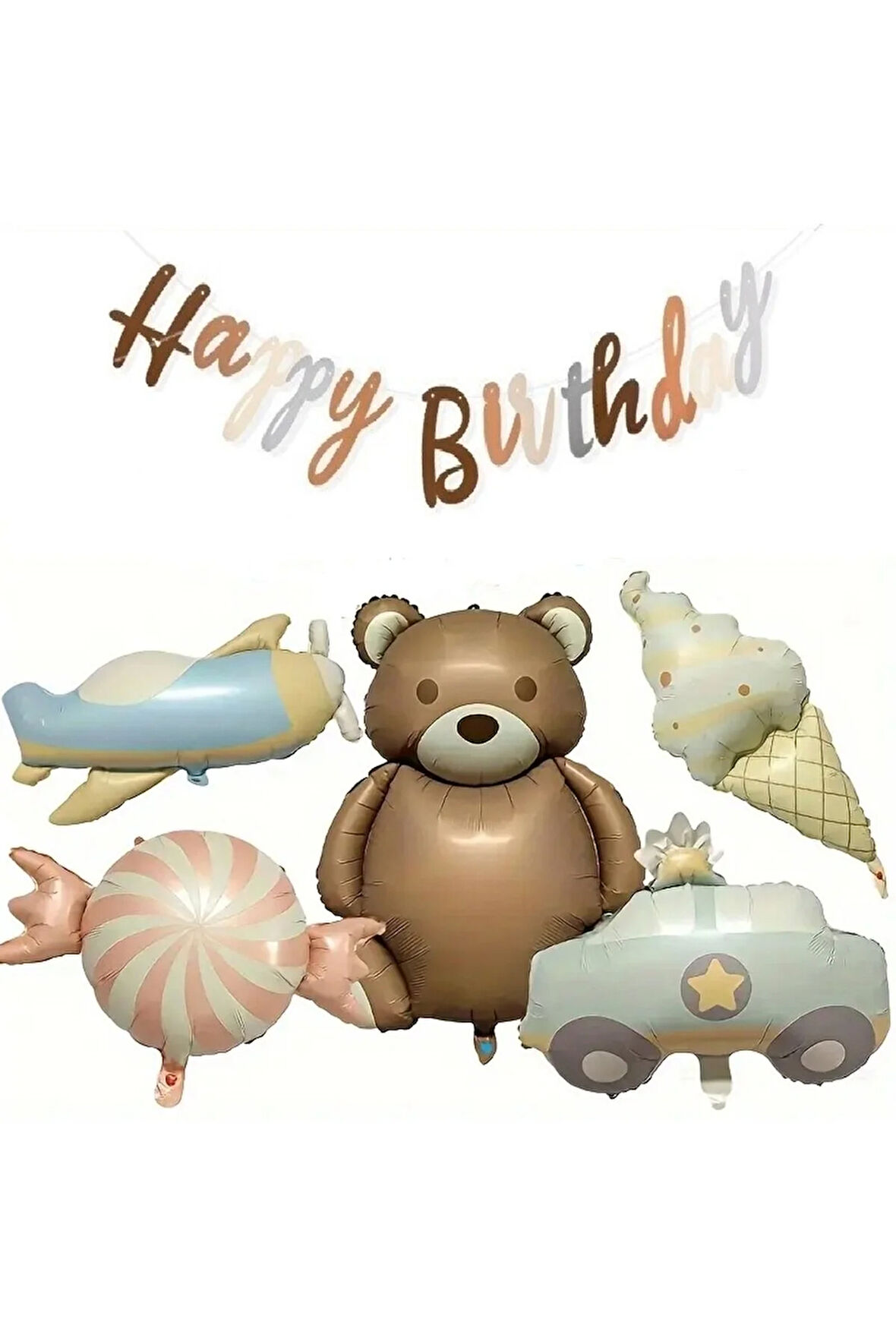 , Dondurma, Araba, UçakFİĞÜRLÜ RETRO FOLYO BALON SET