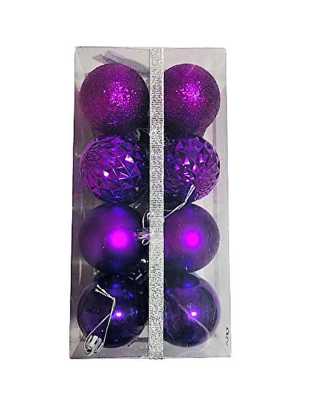 YILBAŞI MOR TOP AĞAÇ SÜSÜ KARMA SET 6 CM 16'LI
