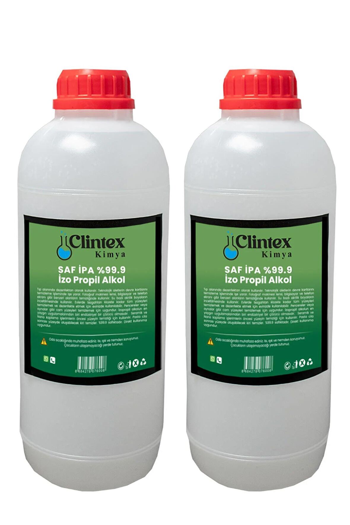 Clintex Kimya Saf Ipa 99.9 Izopropil Alkol 2x1 Litre