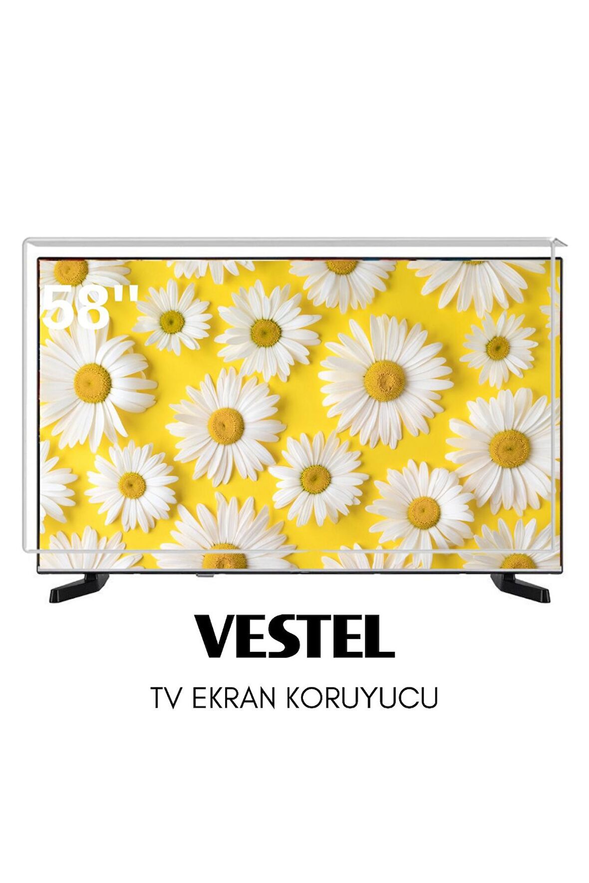 Technozi Vestel Uyumlu 58" inç 158 Ekran Tv Koruyucu Kırılmaz Paneli