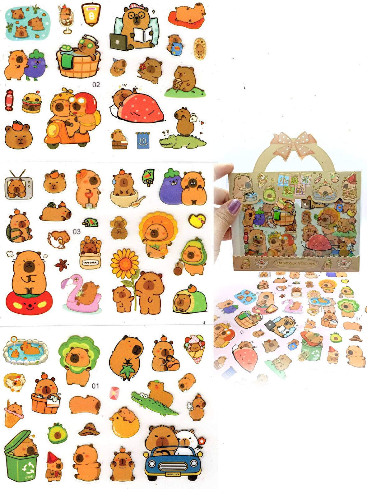 Capybara Sticker Şeffaf Stiker Kapibara Çanta Şeklinde Çıkartma- Maceralı