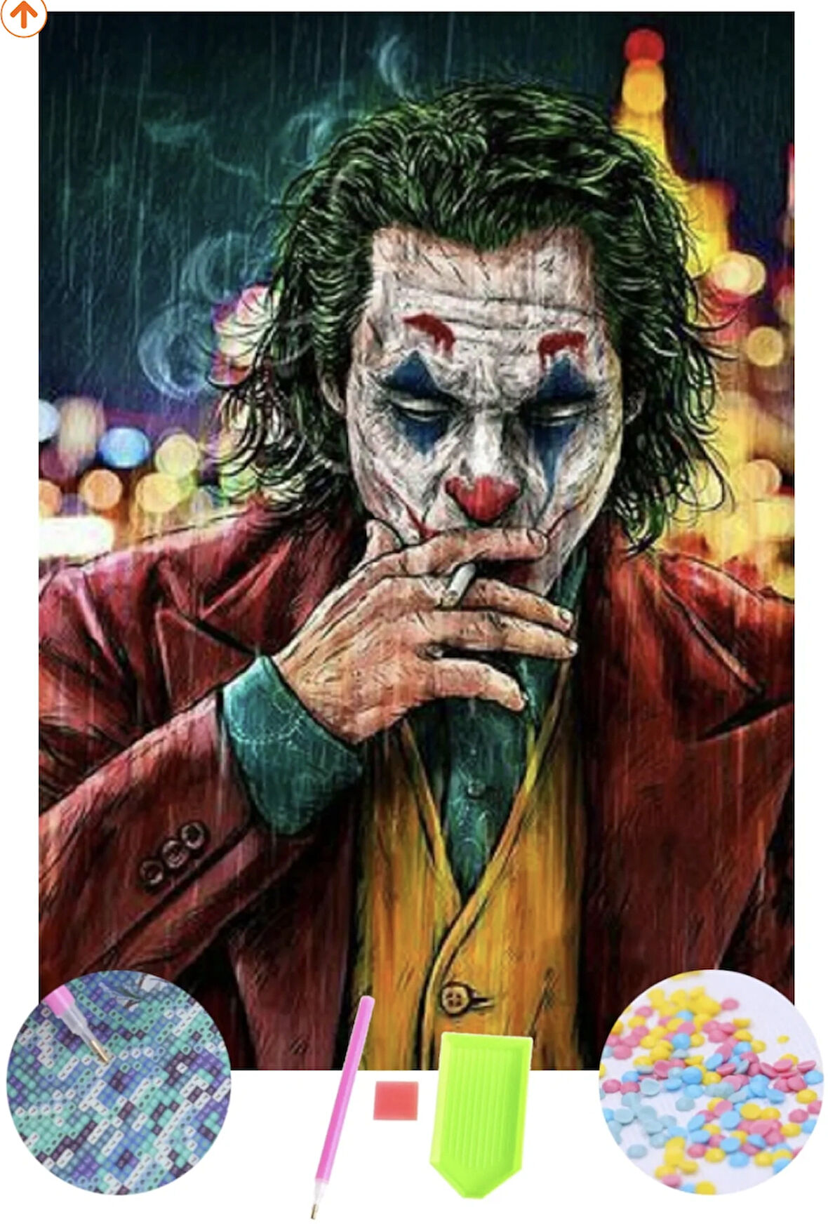 5D Sayılarla Elmas Boyama 40x50 cm Joker Tuvale Gerili Mozaik Tablo Puzzle Hobi Seti (Asma Aparatlı)