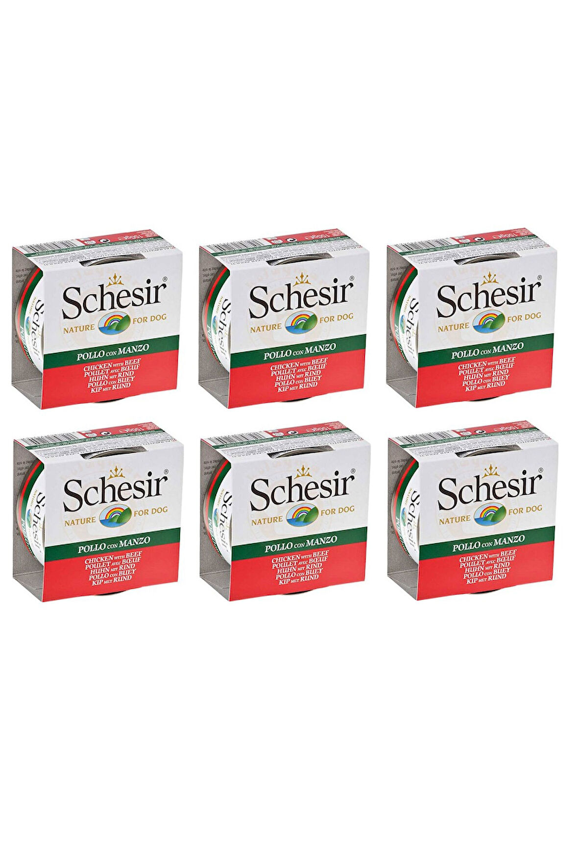 Schesir Sığır Etli Ve Tavuklu Köpek Konservesi 150 Gr. X 6 Adet