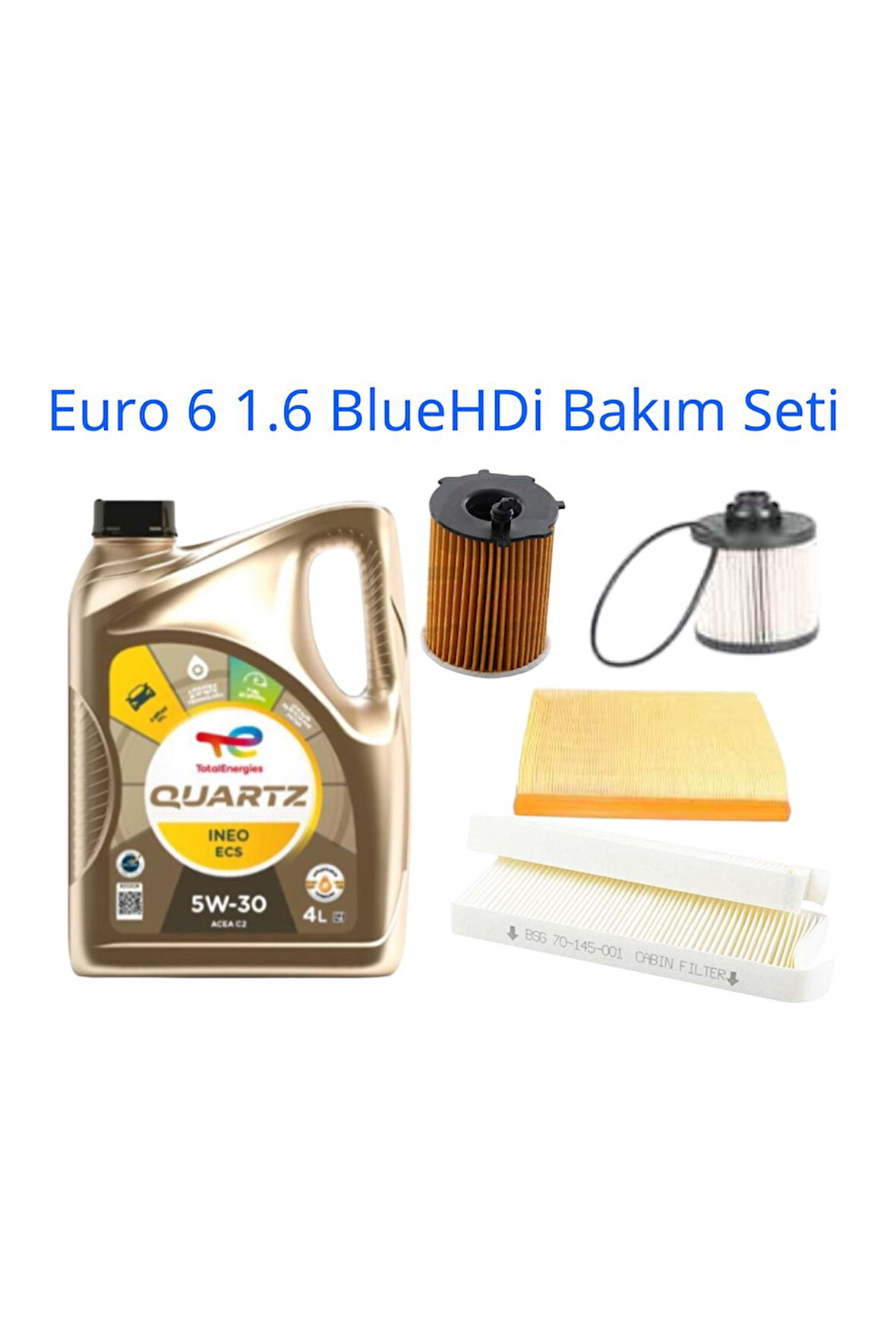 Peugeot Citroen Opel DS Automobiles Euro 6 1.6 BlueHDi Periyodik Bakım Seti 5li Tek Ebat