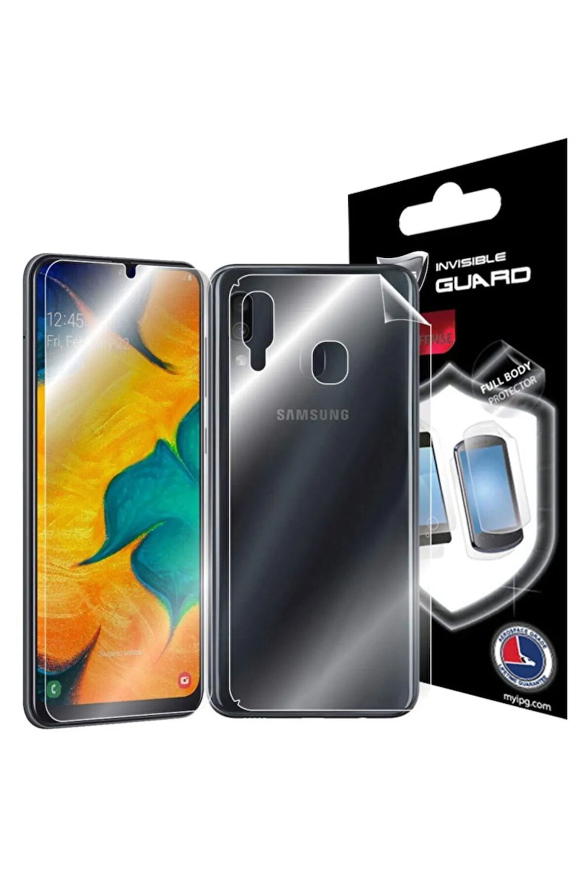 Samsung Galaxy A30 Görünmez Hydrogel Tam Kaplama (EKRAN VE ARKA KORUMA)