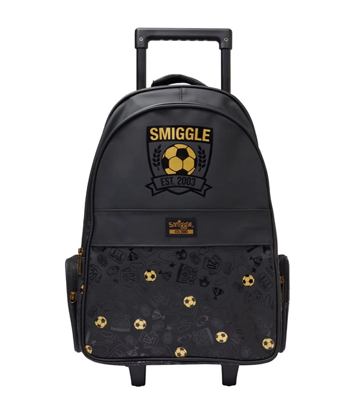 Petityu Smiggle Gold Futbol Toplu Siyah Çekçekli Okul Sırt Çantası