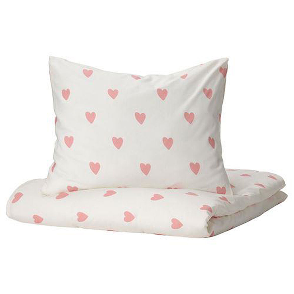 Çocuk Nevresim Takımı Tek Kişilik Kalpli IKEA 150x200/50x60 cm MeridyenDukkan Kız Çocuk