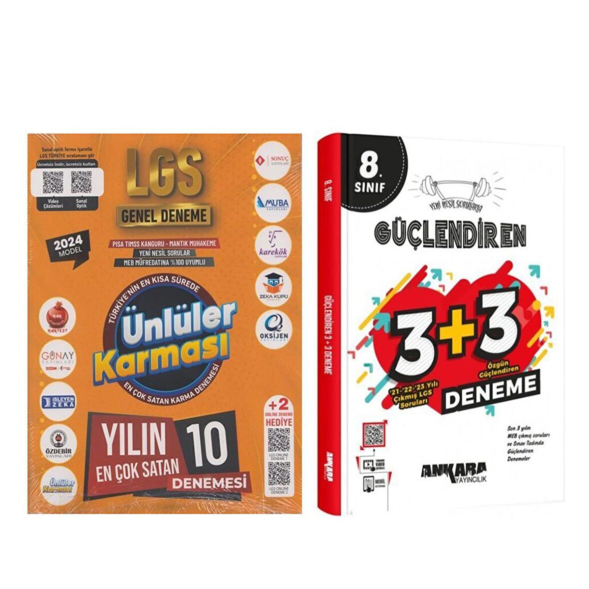 Ünlüler Karması LGS 10 lu ve Ankara Yayıncılık 3+3 Deneme Deneme Seti 2 Kitap