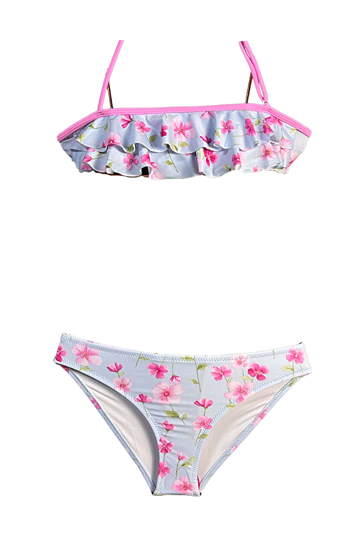 Halter Yaka Sakura Çiçekli 50UV Kız Çocuk Bikini Takımı by Nessi Byrd