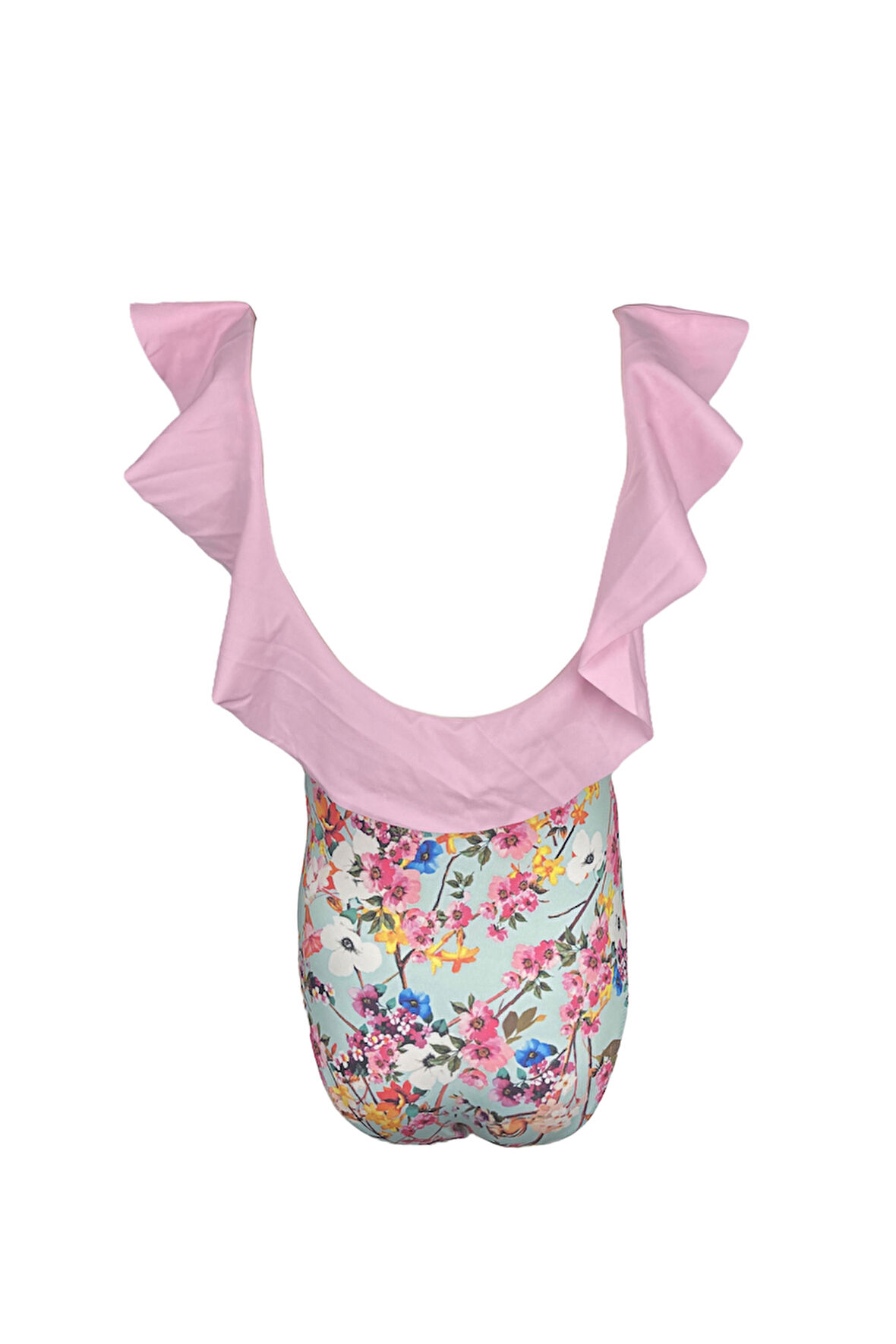 Çiçek Desenli Fırfırlı Fiyonk Detaylı 50UV Kız Çocuk Mayo by Nessi Byrd