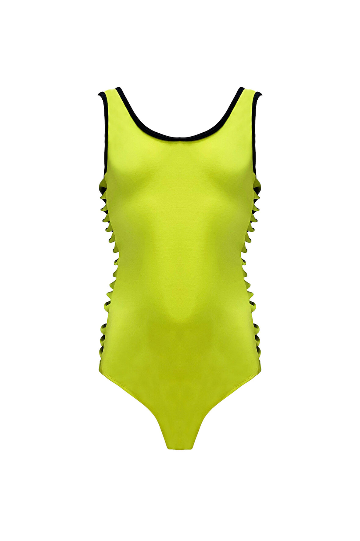 Askılı Pencere Detaylı Spor Tasarım Yeşil 50UV Kız Çocuk Mayo BY NESSI BYRD