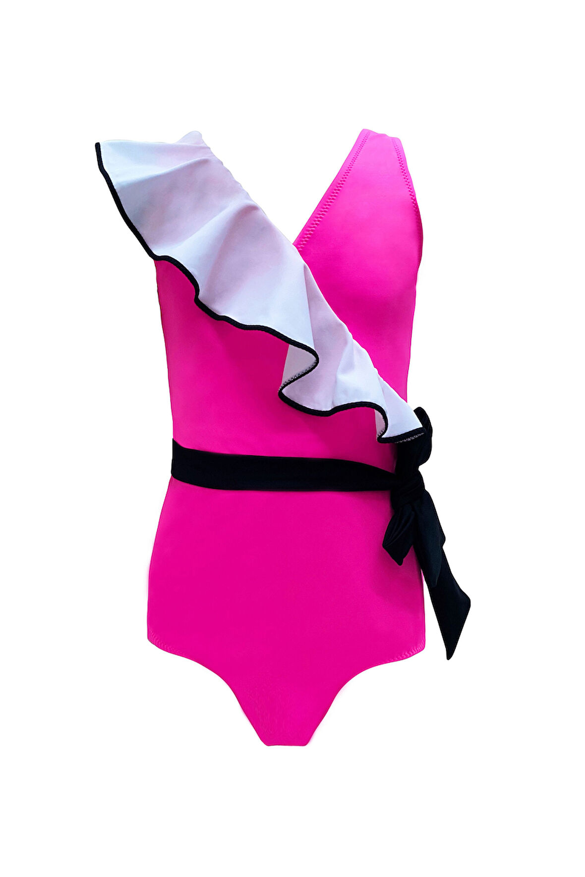 Askılı Çapraz Volanlı Kemer Ve Büyük Fiyonk Detaylı 50UV Kız Çocuk Mayo BY NESSI BYRD