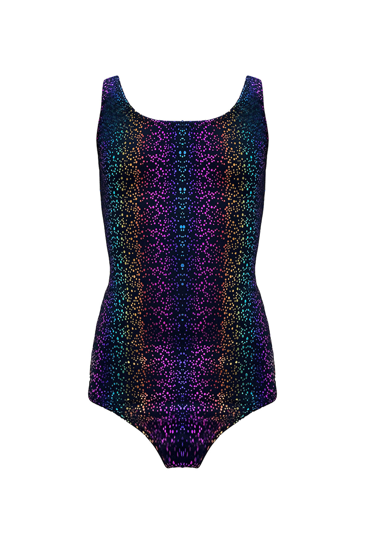 Askılı Renkli Sim Desenli Siyah 50UV Kız Çocuk Mayo BY NESSI BYRD