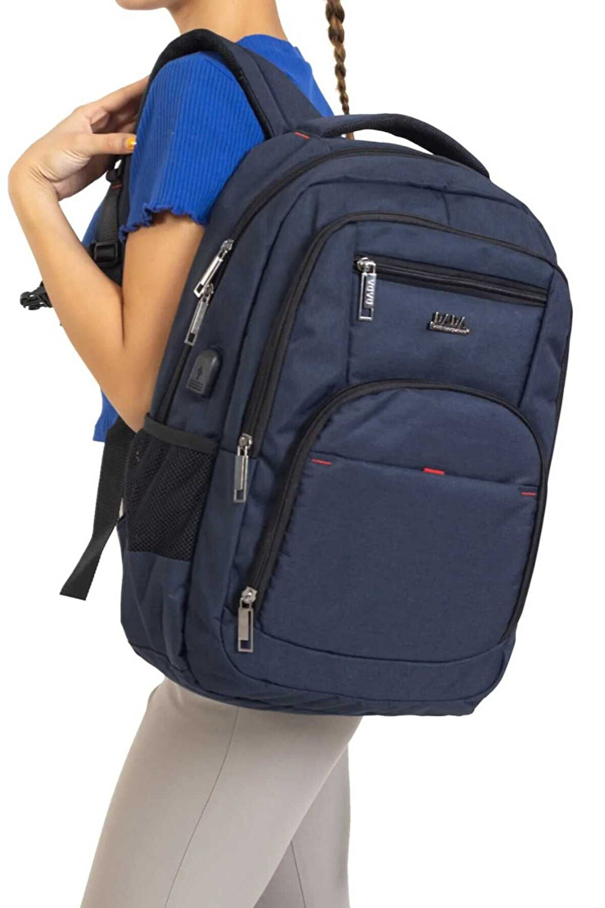 Dada 03 Laptop Bölmeli 17.3 inç Su Geçirmez Kumaş Günlük Okul Sırt Çantası