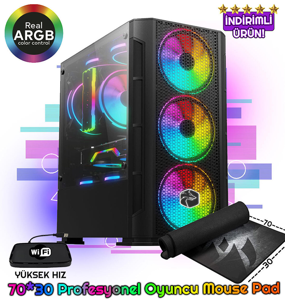 Biggamex DG37 Intel i5 10400F 16 GB DDR4 RAM 1 TB SSD NVIDIA GeForce GTX 1050 Ti FreeDos Masaüstü Bilgisayar 