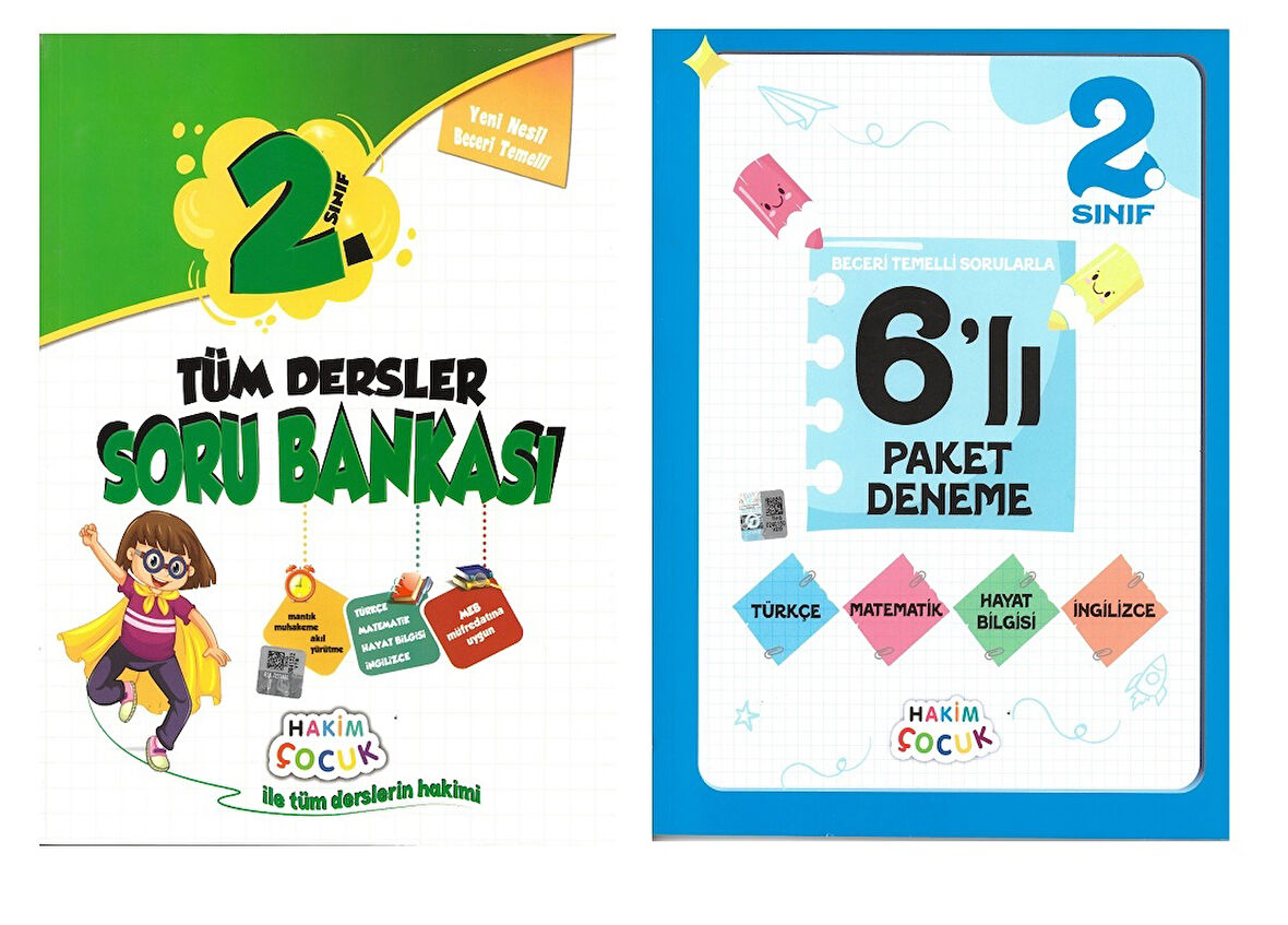 Hakim Çocuk 2.Sınıf Tüm Dersler Soru Bankası+6 lı Deneme Sınavı