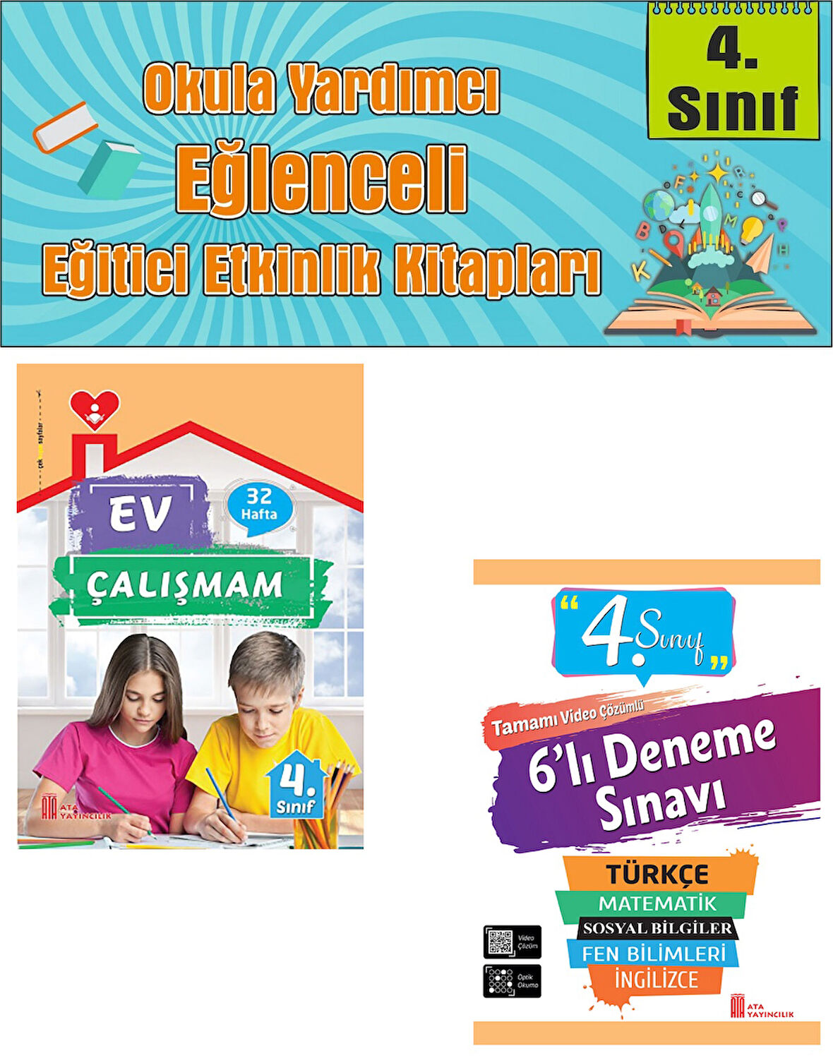 Ata 4.Sınıf Okula Yardımcı Ev Çalışmam- 6 lı Deneme Sınavı