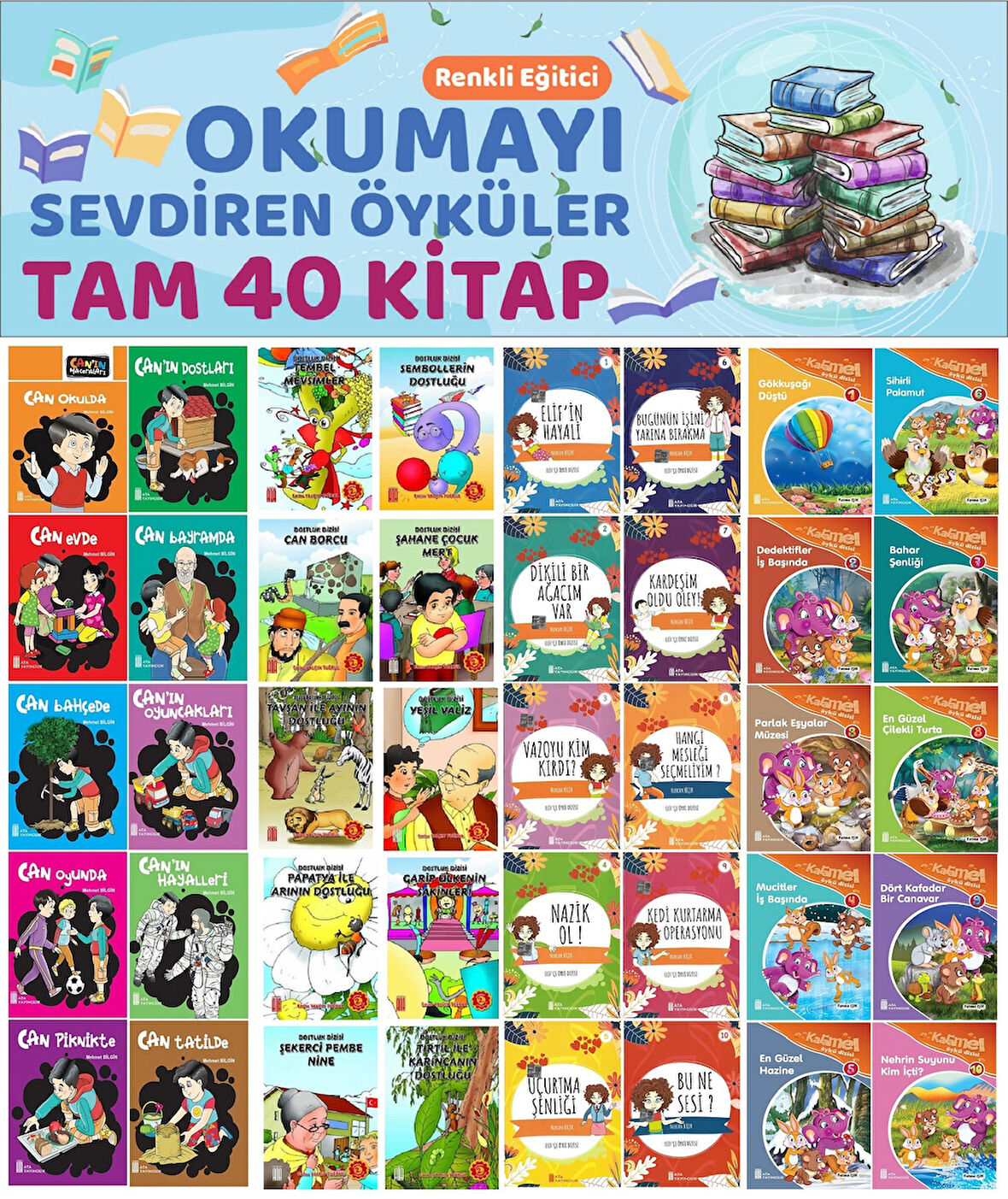 2.Sınıflar İçin Renkli Eğitici Okumayı Sevdiren Hikayeler 2 (40 Kitap)