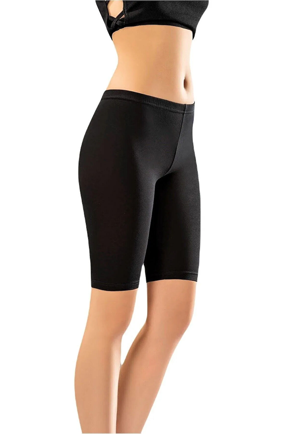 Promosyon Fiyat Manken Siyah Pamuklu Dizüstü Kadın Tayt