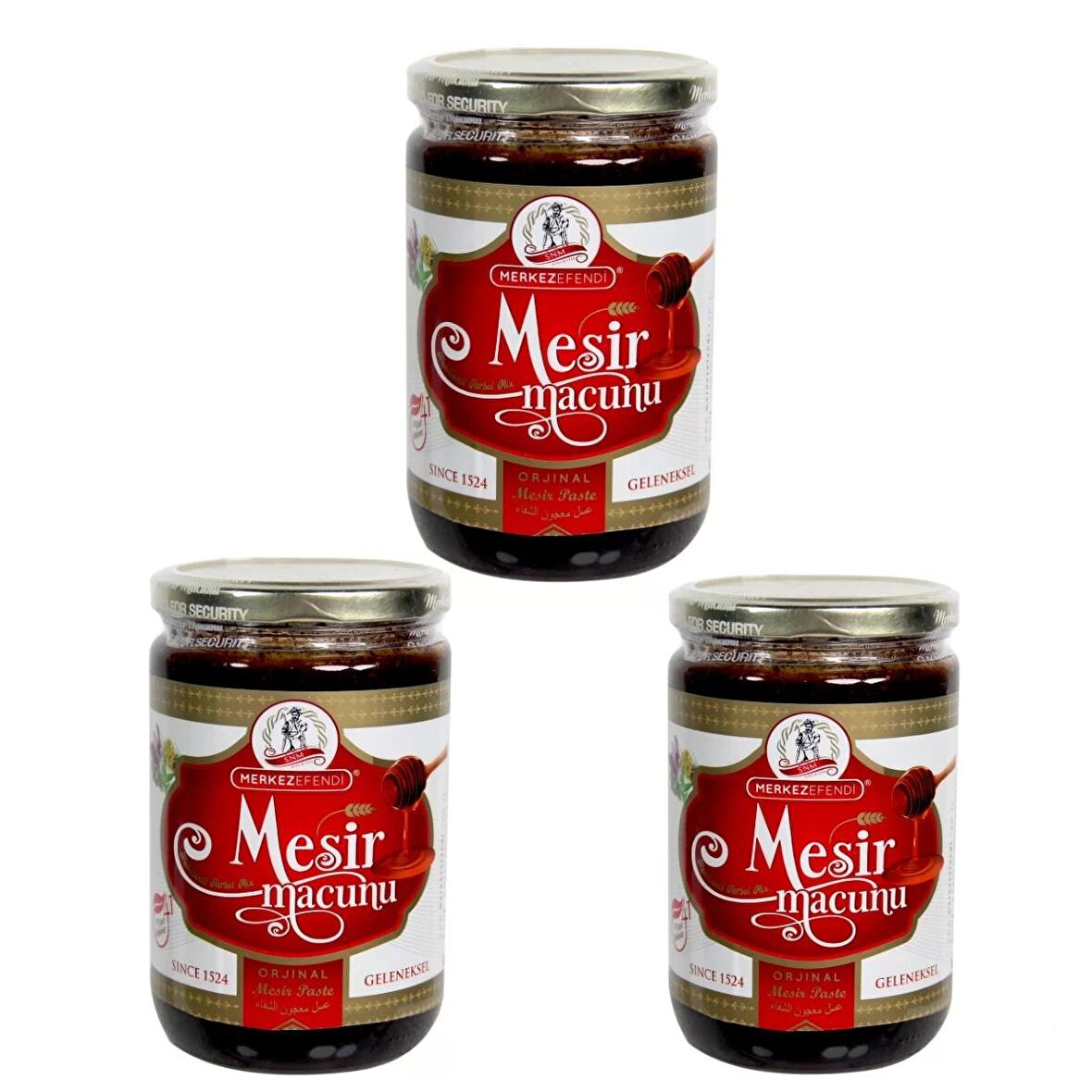 Merkez Efendi 3 Kavanoz Orjinal Manisa Mesir Macunu 950 Gr