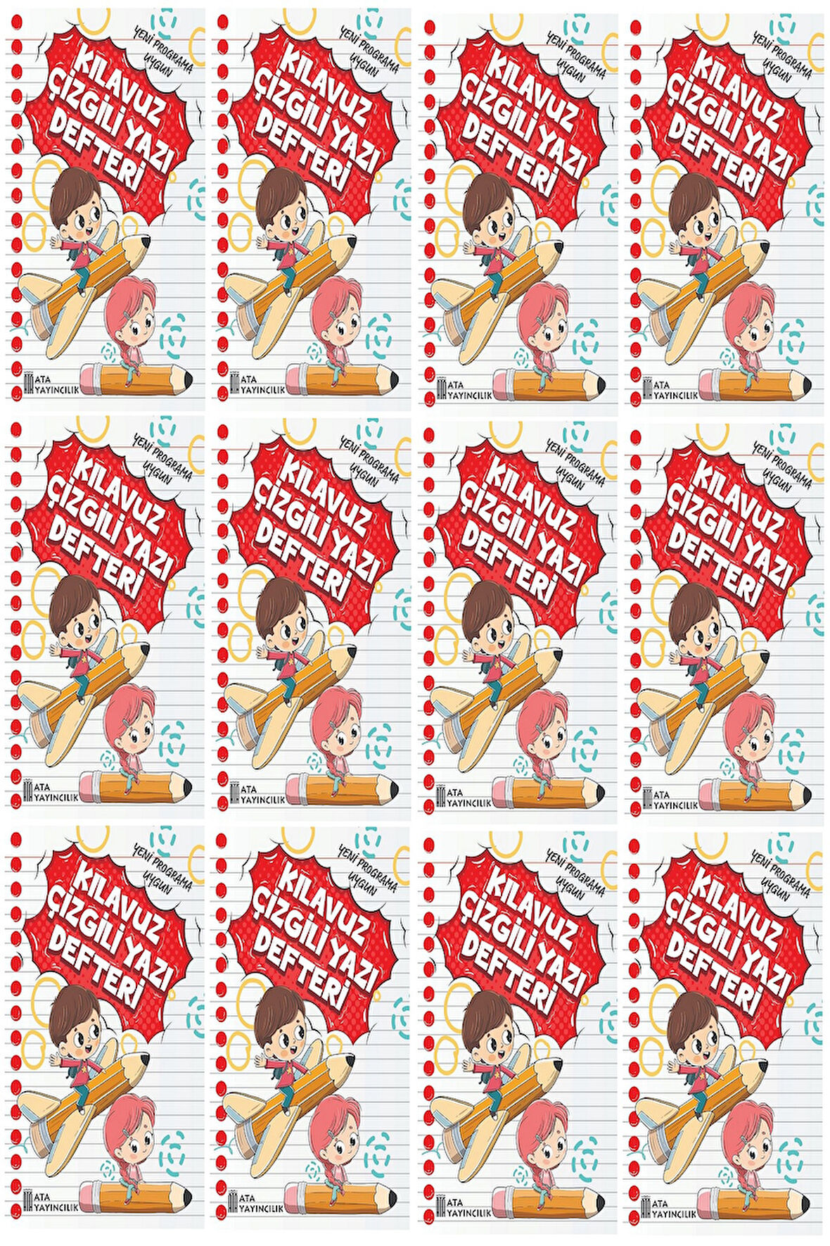 1. Sınıf Yeni Müfredata Uygun Yazı Defteri Orta Boy (12 Adet)