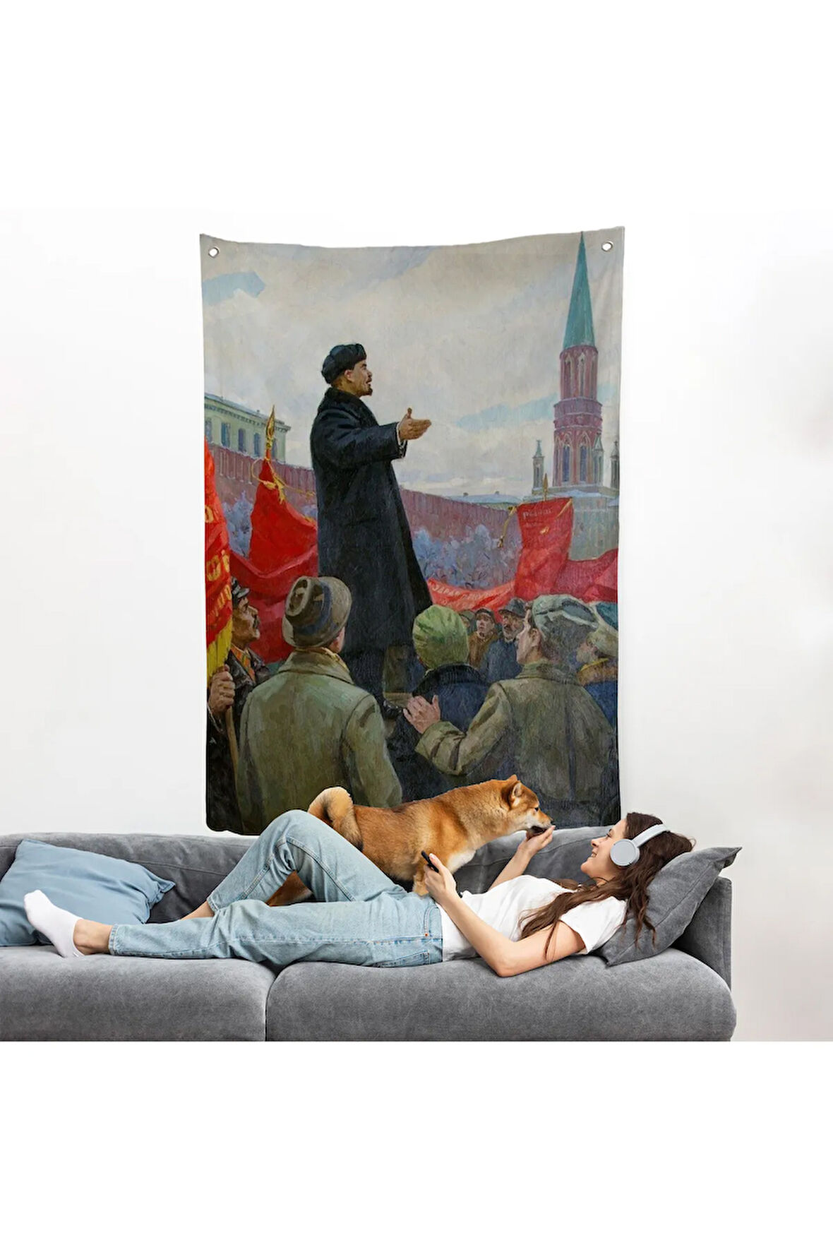 Sovyet lideri Vladimir Lenin Duvar Örtüsü-7888