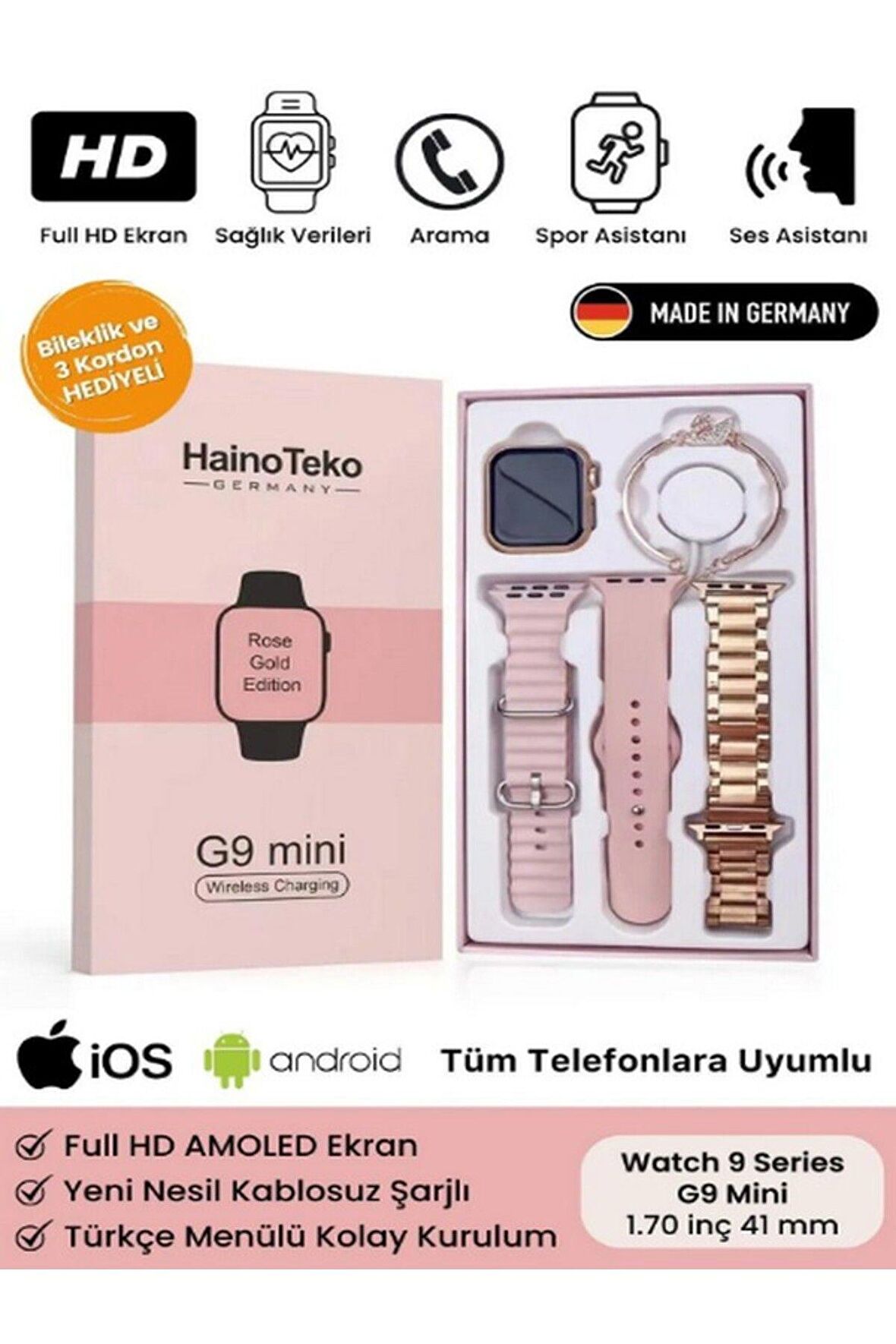 Akıllı Telefon Uyumlu Kadın Smart Watch G9 Mini