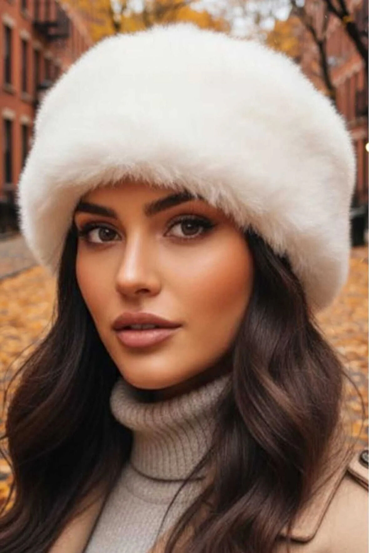 Tezzgelsin Kadın Kışlık Vegan Kürk Peluş Kalpak Şapka