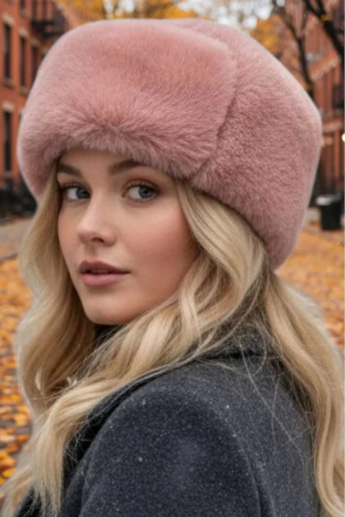 Tezzgelsin Kadın Kışlık Vegan Kürk Peluş Kalpak Şapka